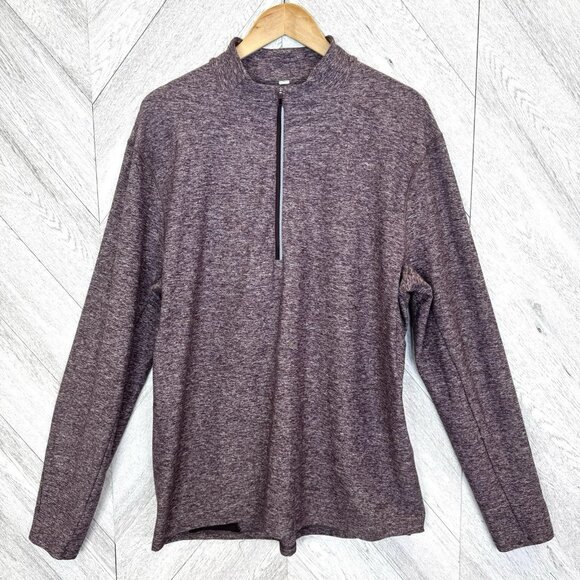 Lululemon Surge Warm 1/2 Zip Pullover Mens Size XL Heathered Black Cherry - Picture 1 of 4